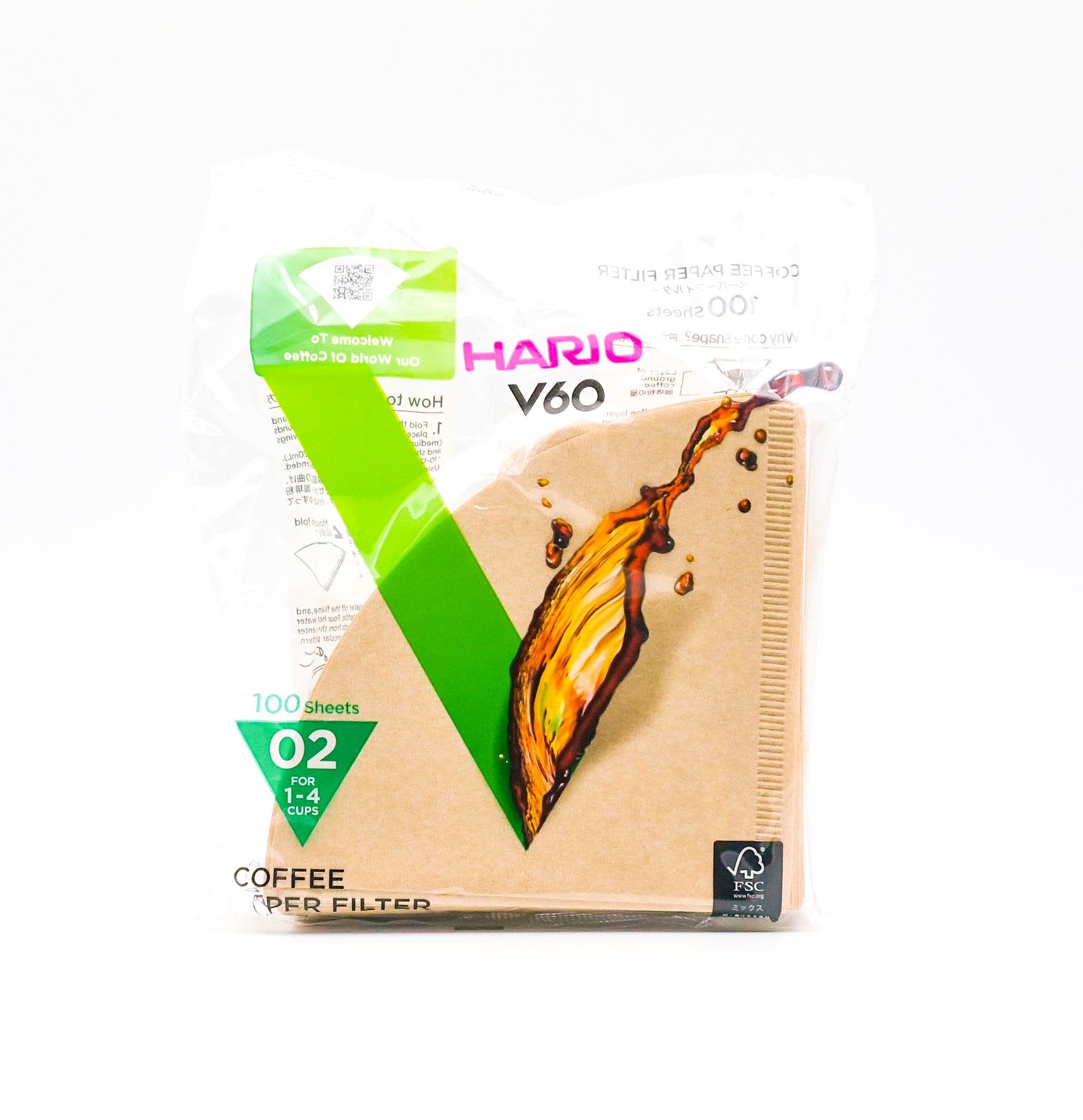 ﾊﾘｵV60用ﾍﾟｰﾊﾟｰﾌｨﾙﾀｰ1~4杯用100枚入りVCF-02-100M