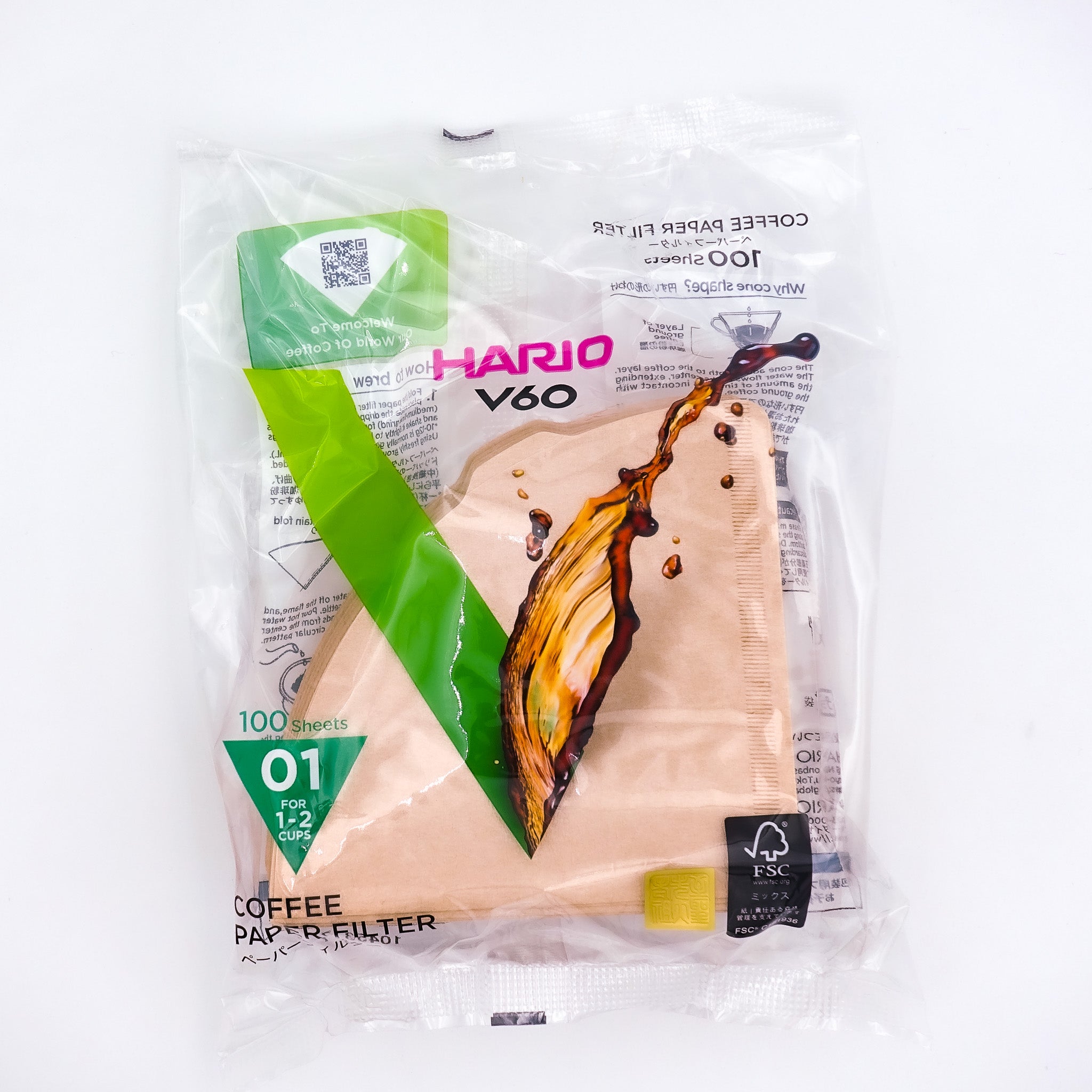 ﾊﾘｵV60用ﾍﾟｰﾊﾟｰﾌｨﾙﾀｰ1~2杯用100枚入りVCF-01-100M