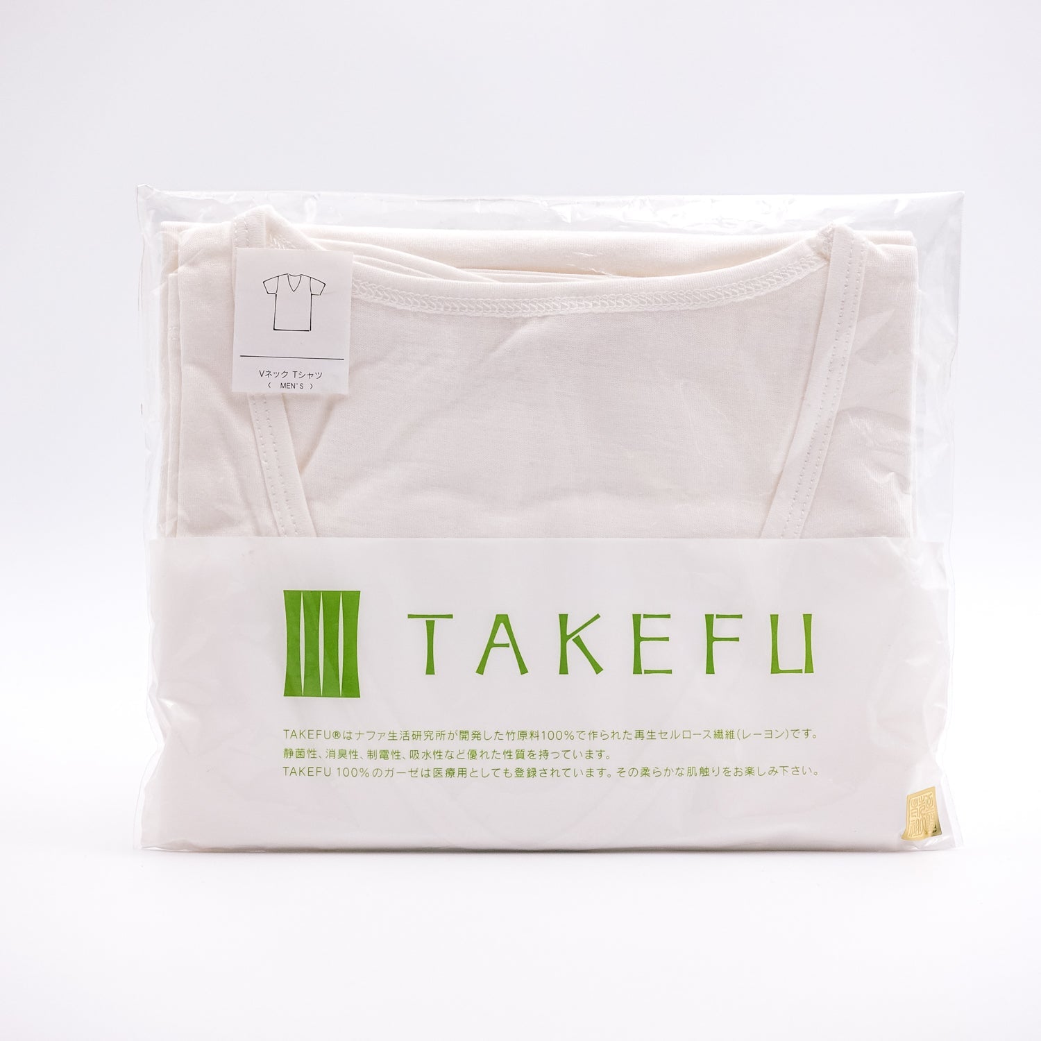 TAKEFU VネックTシャツ オフホワイト men’s