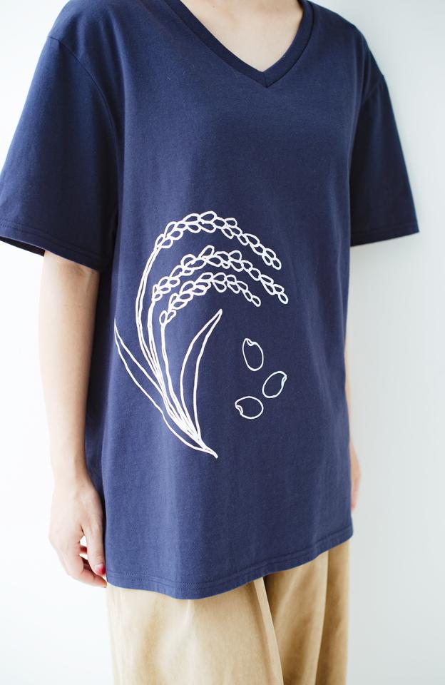 映画『美味しいごはん』ロゴ入りTシャツ ネイビー
