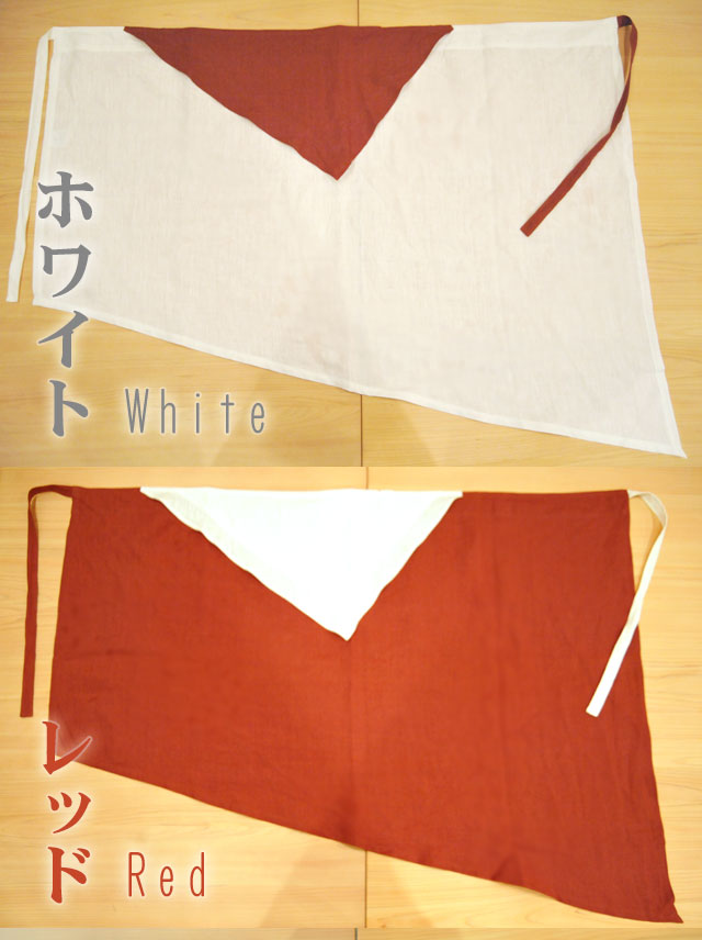 エプロン　白赤